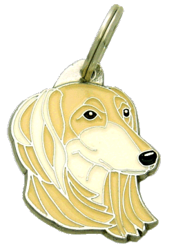SALUKI, LEVRIERO PERSIANO BIANCO CREAM <br> (medagliette per cani, L’incisione è inclusa nel prezzo)